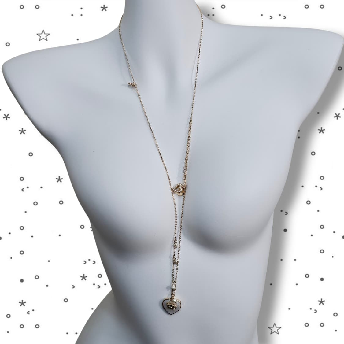 Juicy Couture 왕관 하트 화이트 목걸이 상품이미지3