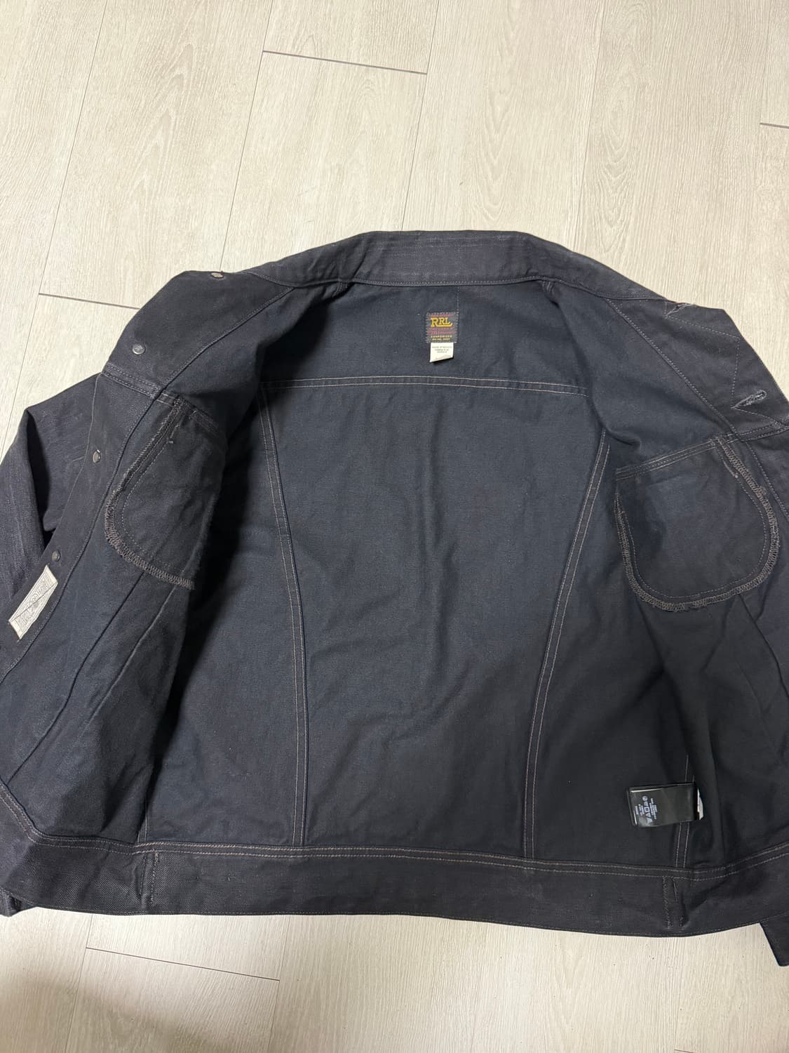 더블알엘rrl 데님 lot271 블랙 트러커 L 판매합니다. 상품이미지6