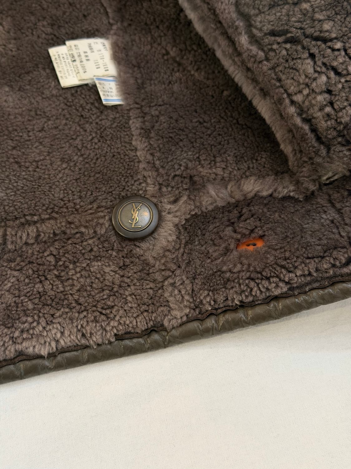 90s YSL 입생로랑 램스킨 무스탕 가죽자켓 브라운 상품이미지6