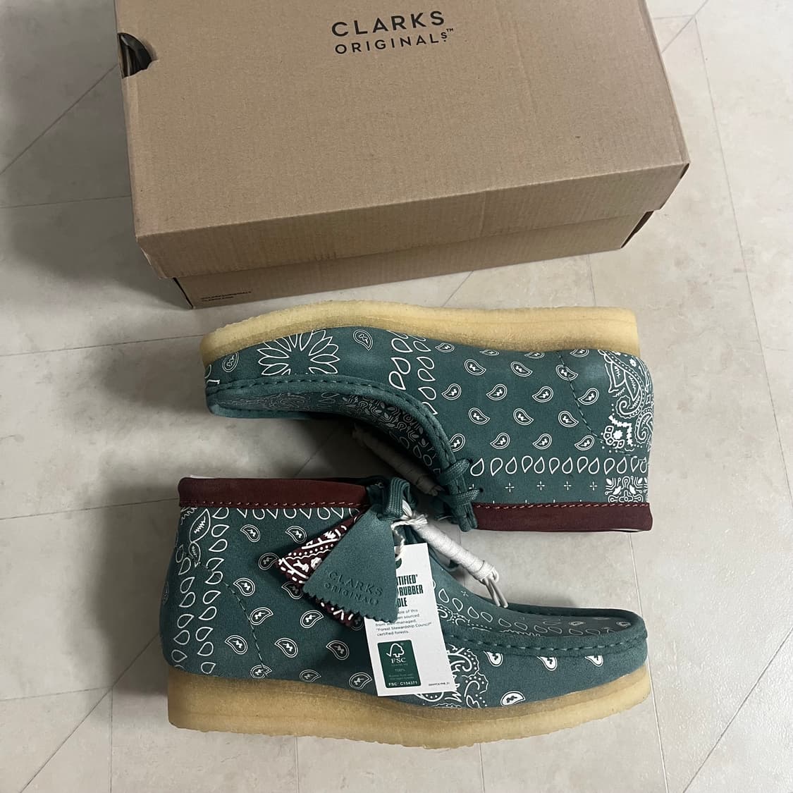 [새상품]클락스 왈라비 부츠 그린 페이즐리 265 270 280 285 상품이미지5