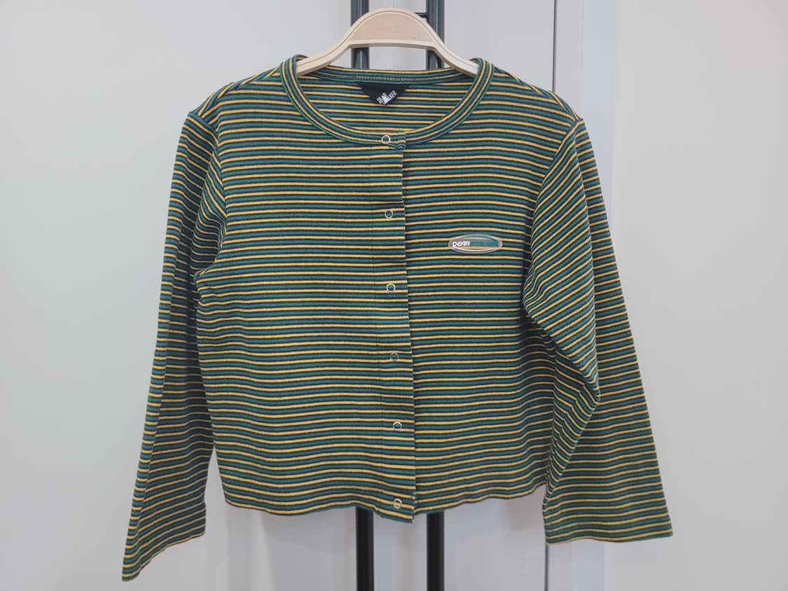 디어스토커 스트라이프 크롭 티셔츠 가디건 55~66 상품이미지1