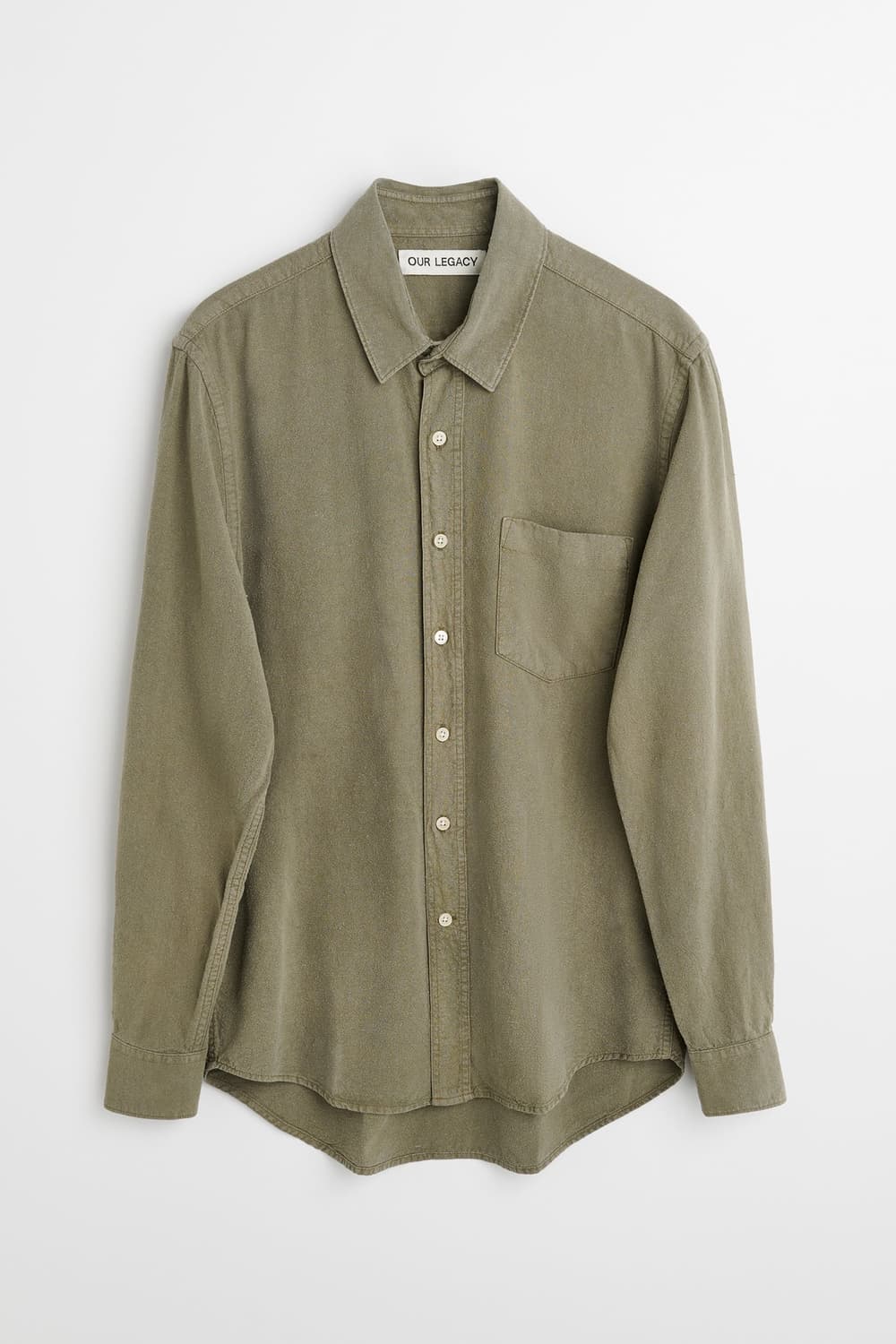 (정품/새상품)  아워레가시 남성 카키 실크 클래식 셔츠 상품이미지5