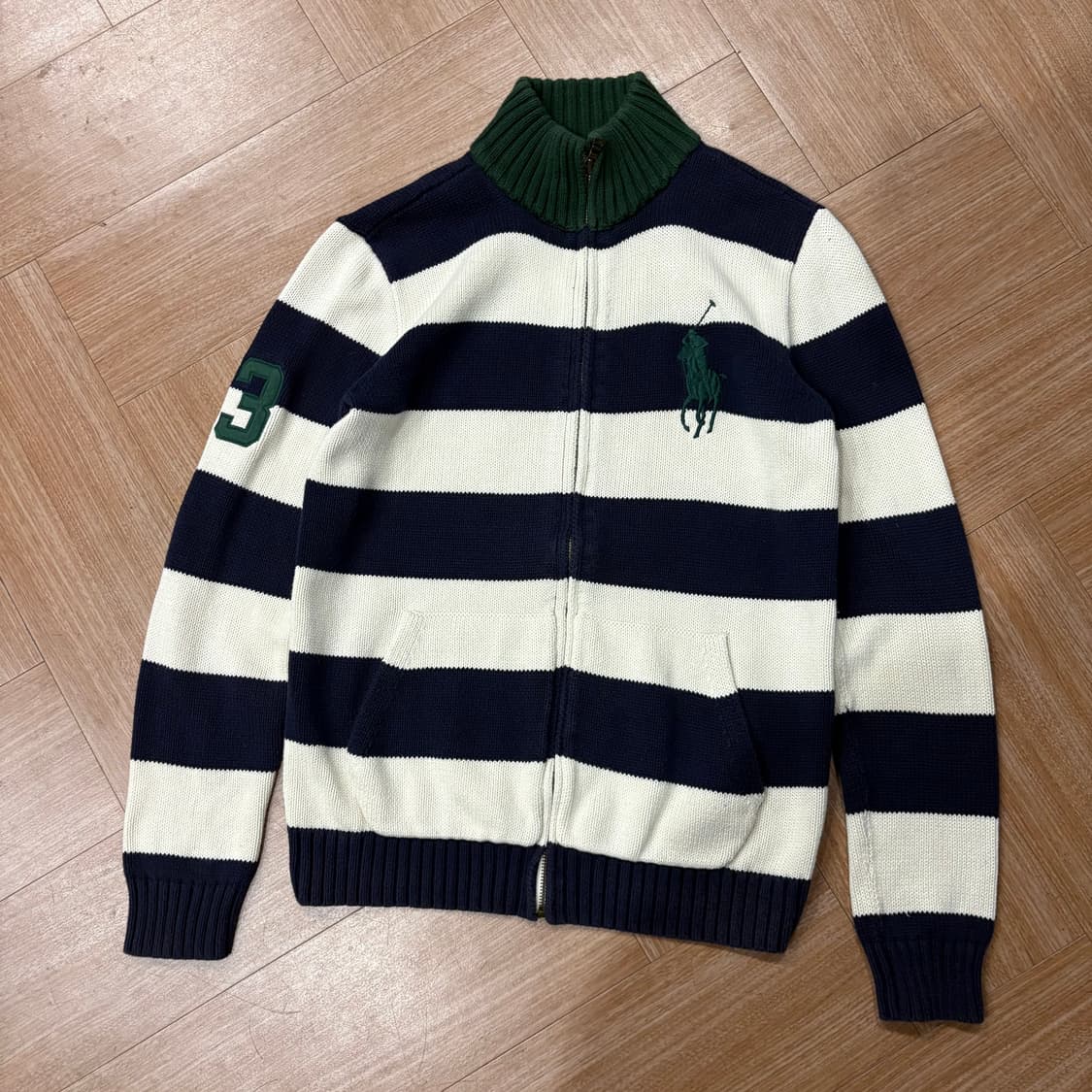 폴로 랄프로렌 빈티지 빅포니 스트라이프 니트 집업 상품이미지2