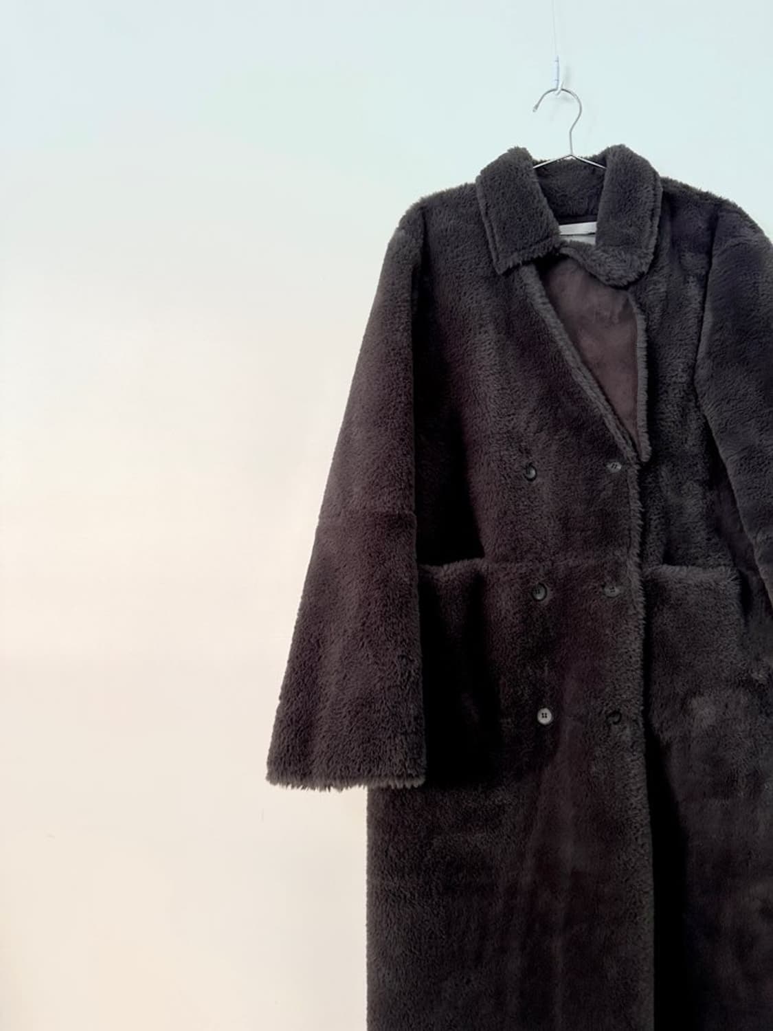 Heavy warm soft fur coat / grey 상품이미지5