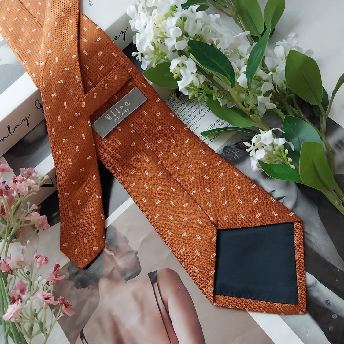 알테아 실크 오렌지 마이크로 패턴 넥타이 9.4cm A+등급 K1676
 상품이미지6