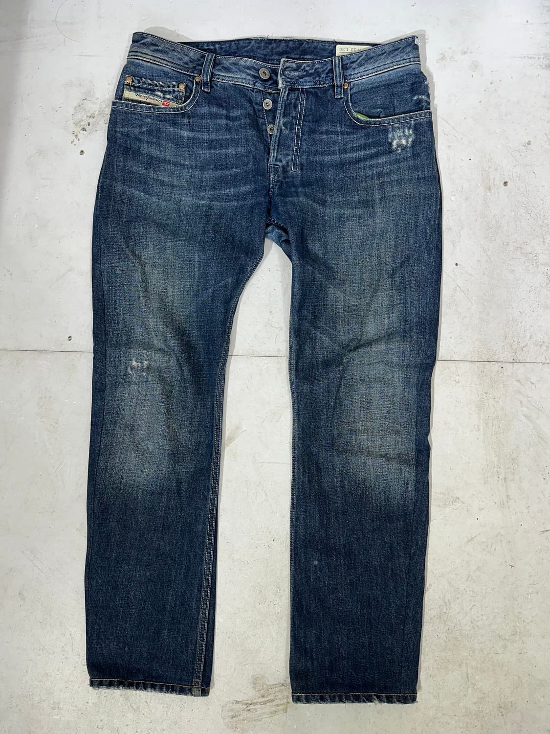 디젤 진청 포인트 워싱 새깅 데님 팬츠 청바지 32 상품이미지4