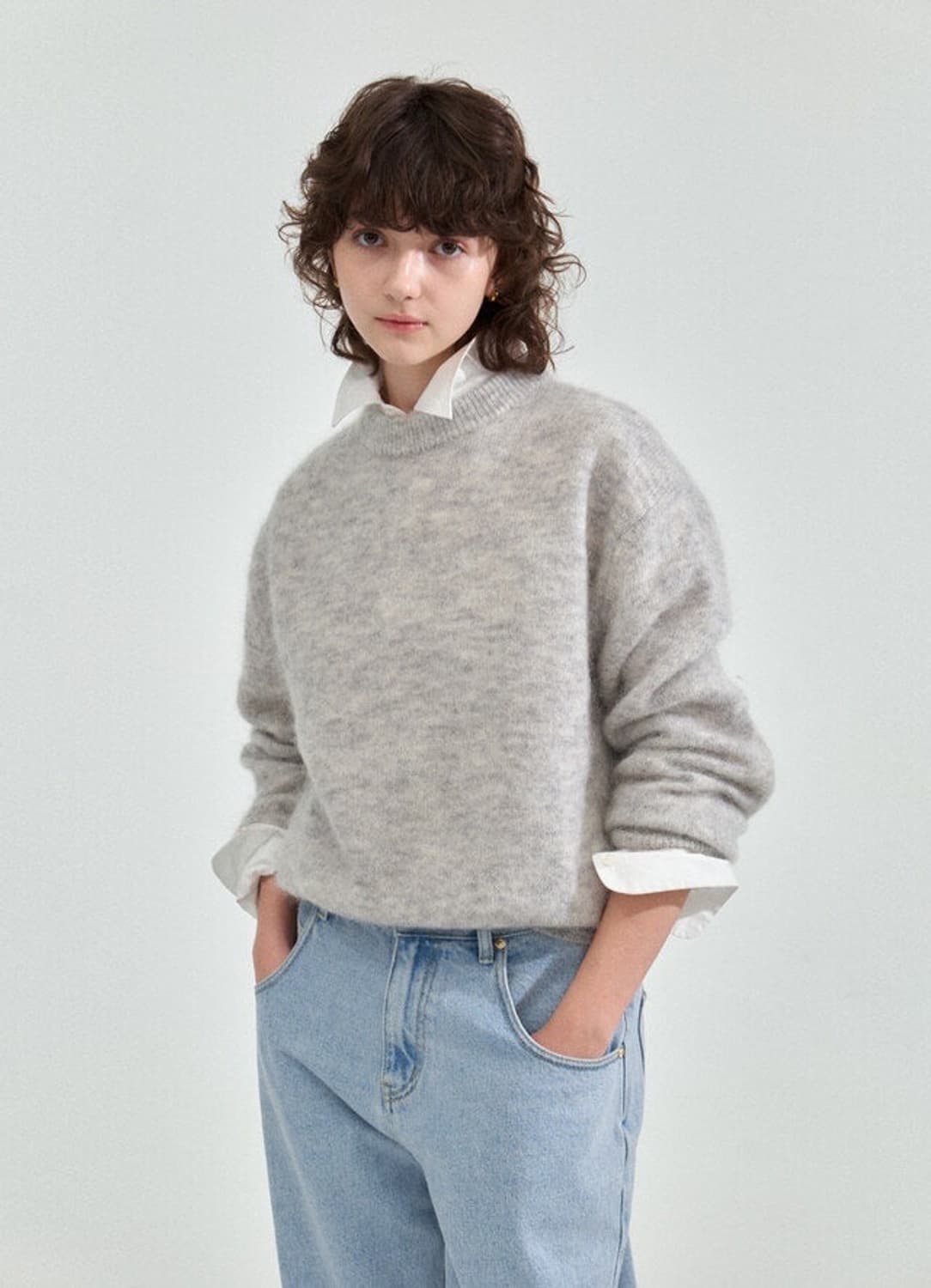 더바넷 the barnet pluffy mohair knit 아이보리 상품이미지1