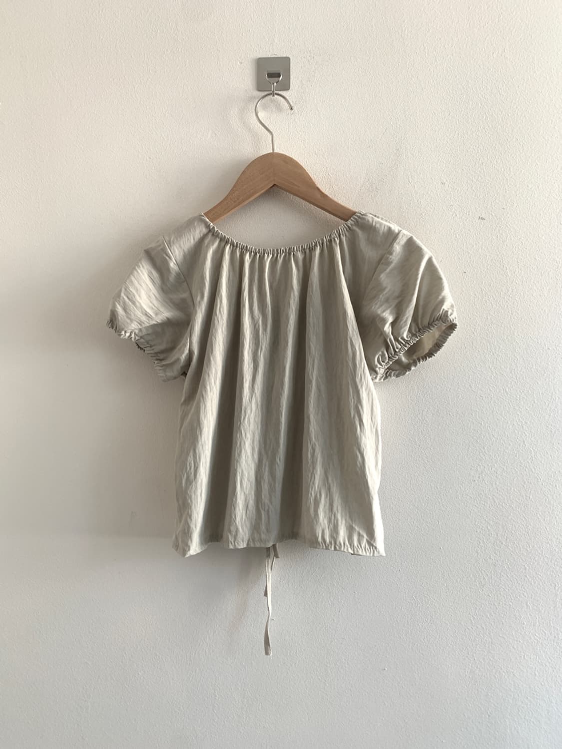 3ribbon puff blouse(khaki) 상품이미지5