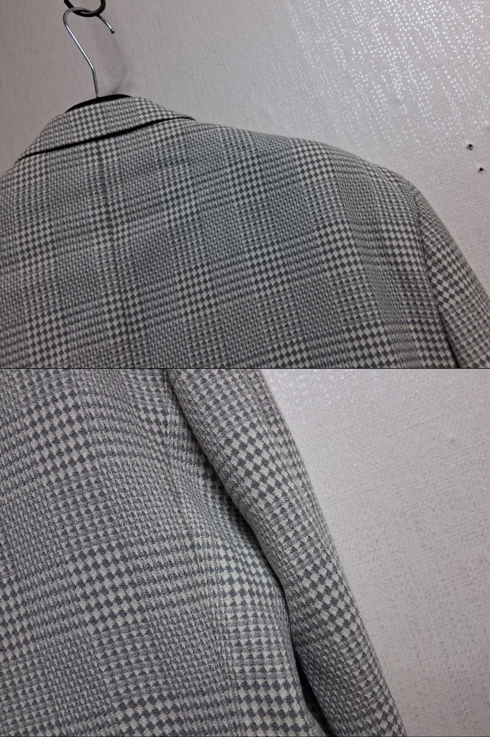 일본빈티지 AVENUEFOCH 남성 100%울 춘추 그레이체크 더블쟈켓1 상품이미지7