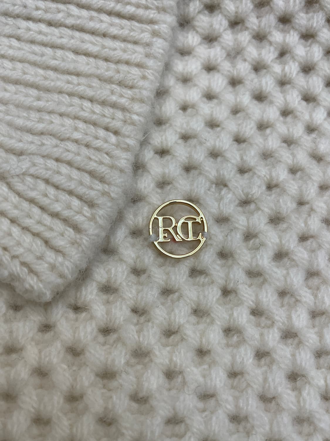 렉토 22FW 청키 케이블 니트 화이트 상품이미지5