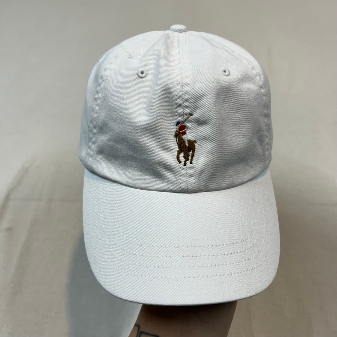 폴로 랄프로렌 화이트 볼캡 모자 가죽스트랩 신형 큐알탭 상품이미지2
