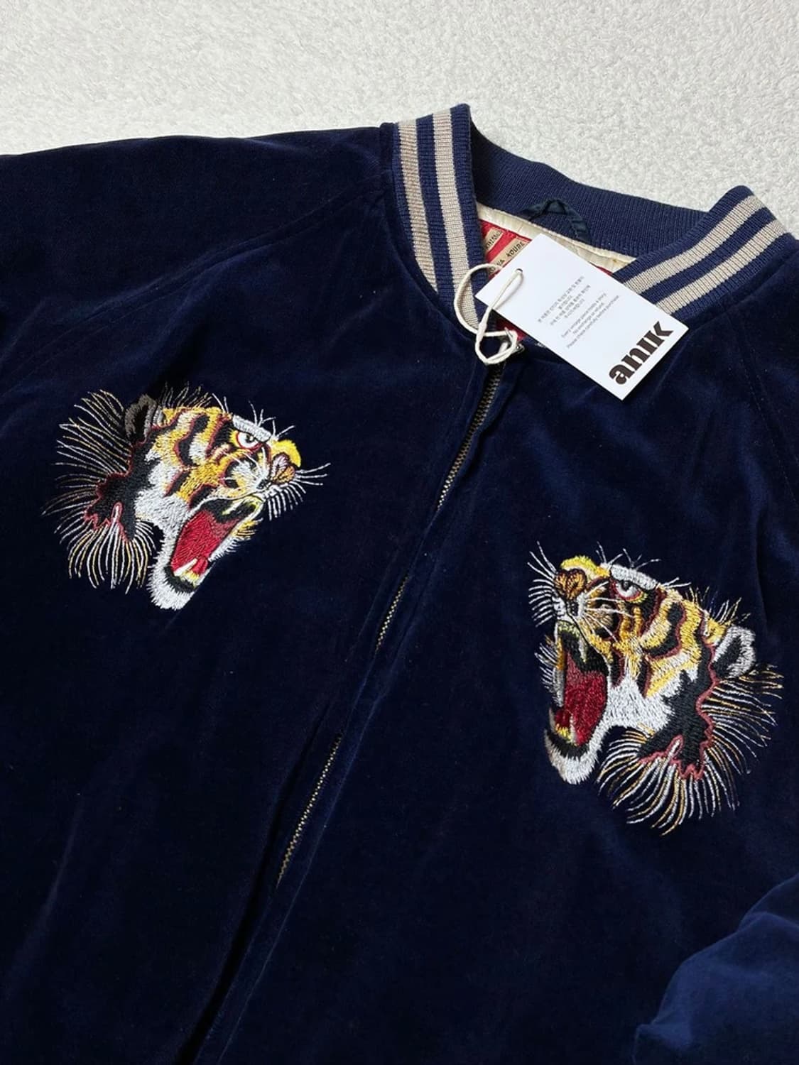 휴스턴 飛有棲屯 00's 벨벳 타이거 자수 스카잔 PN6315 상품이미지6