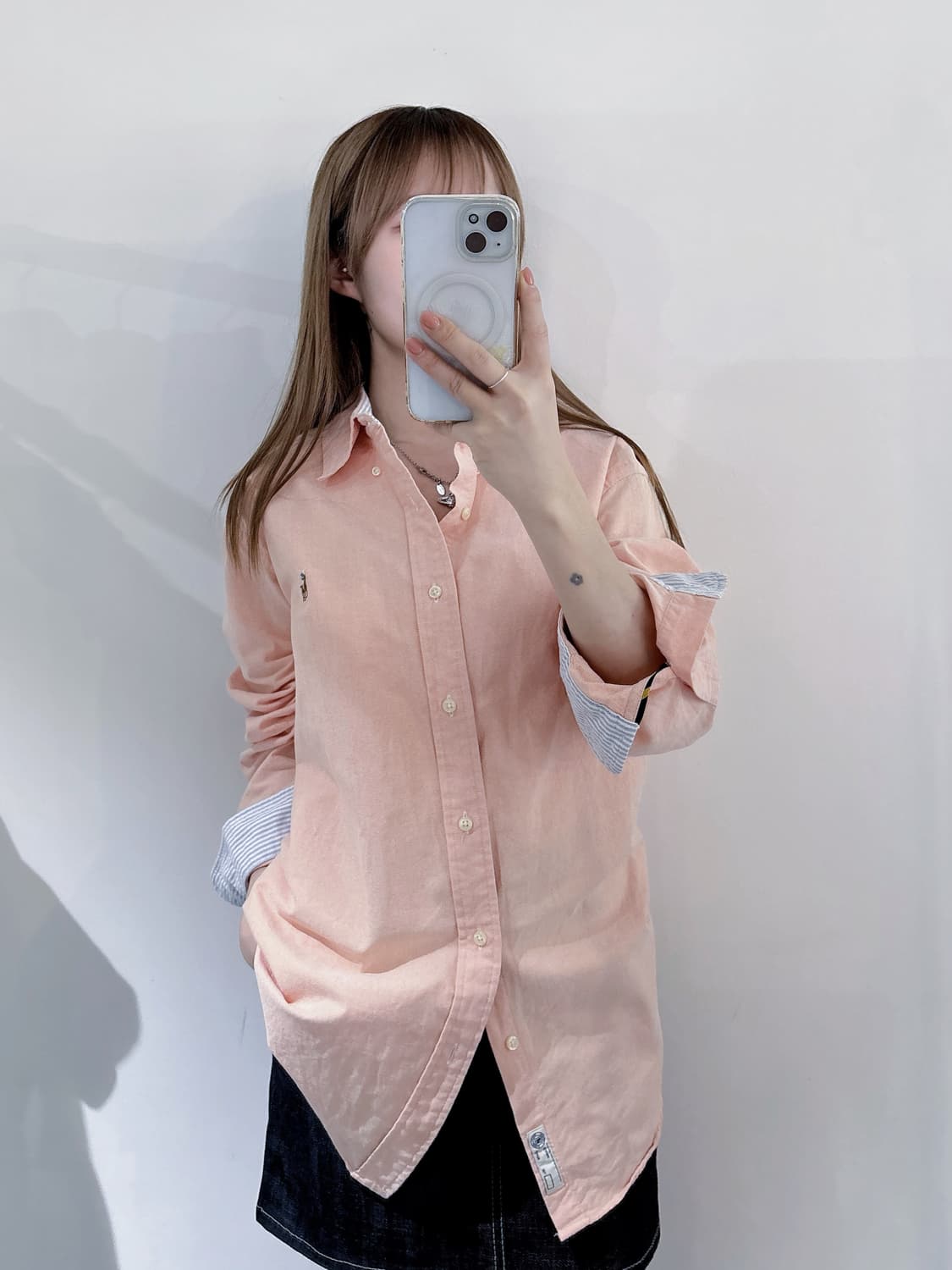 폴로랄프로렌 멀티포니 피치코랄 셔츠 상품이미지2