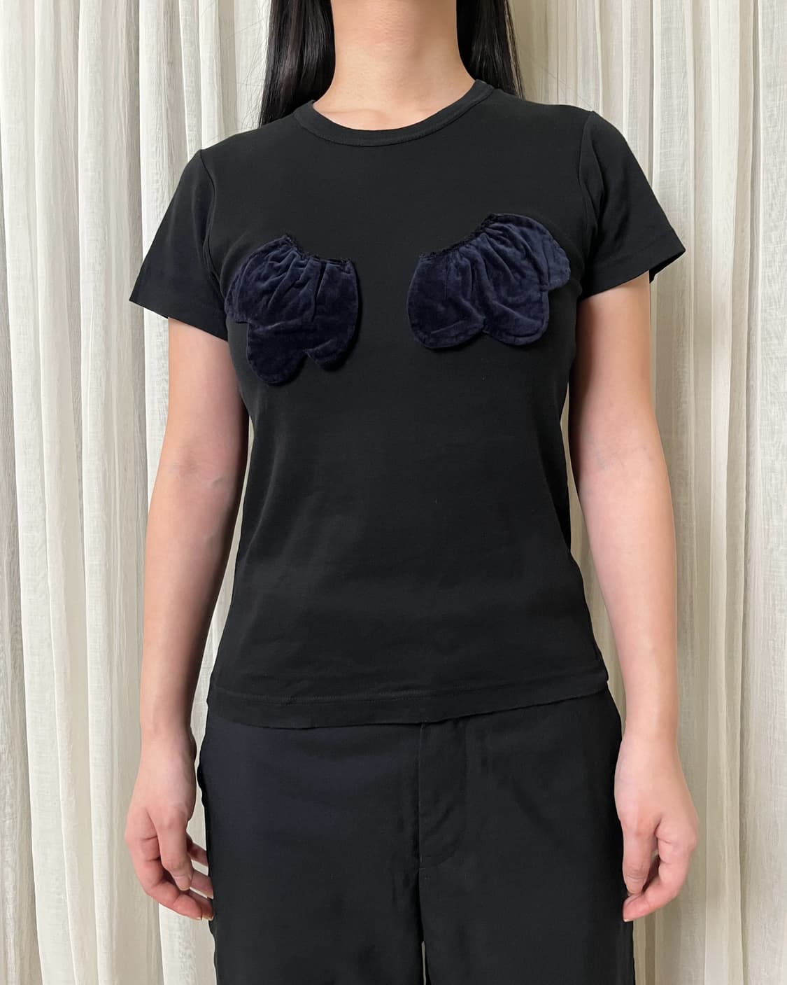 꼼데가르송 벨벳 패치 티셔츠 comme des garcons 상품이미지1