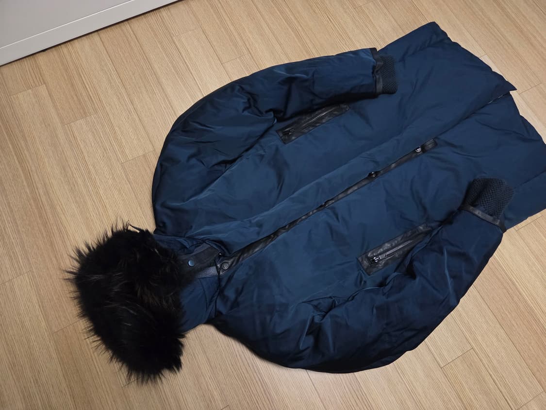 시스템 옴므 양털 너구리퍼 가죽 구스다운 롱패딩 상품이미지2