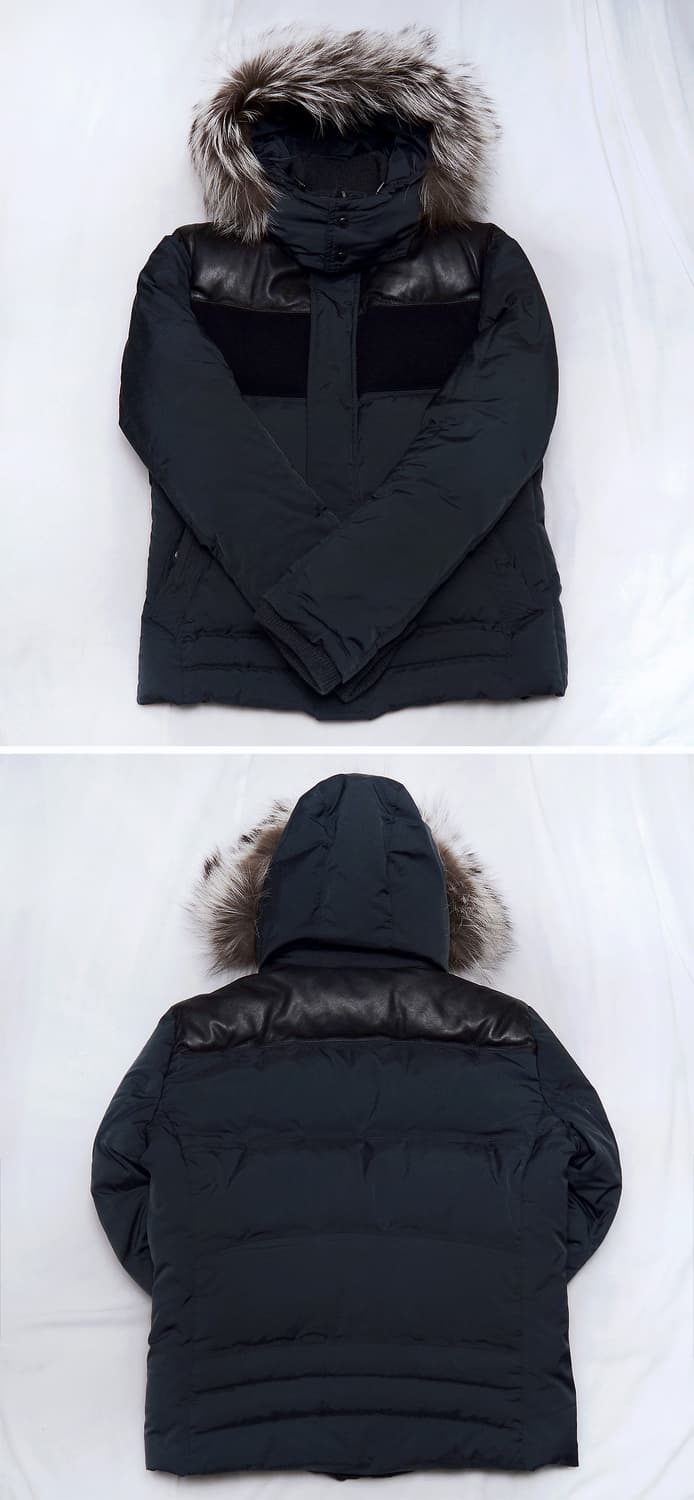 타임옴므 양가죽 울캐시미어 폭스퍼 구스다운 숏패딩 (100) 상품이미지3