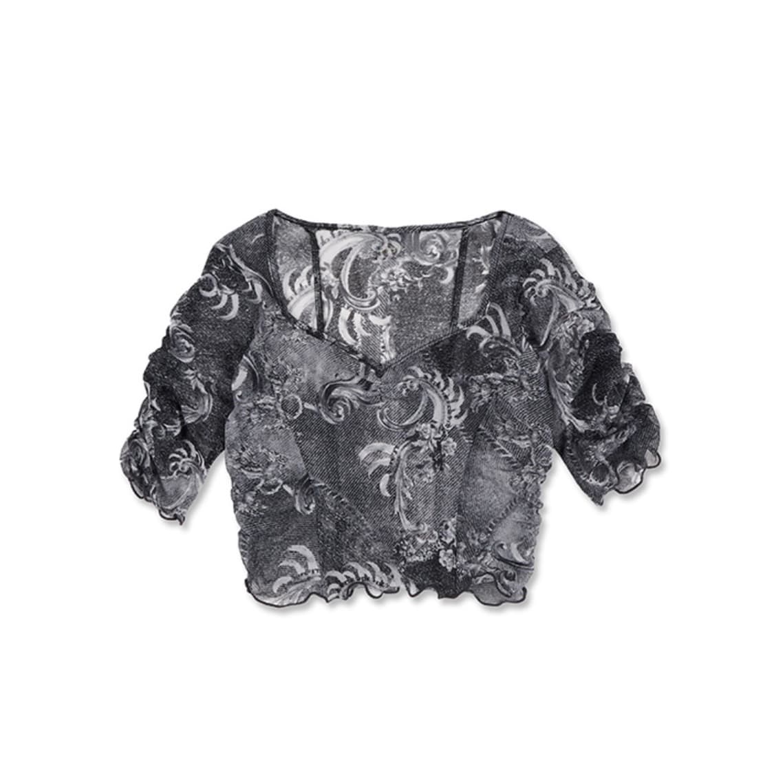 배디 데님 메쉬 크롭탑 상품이미지3