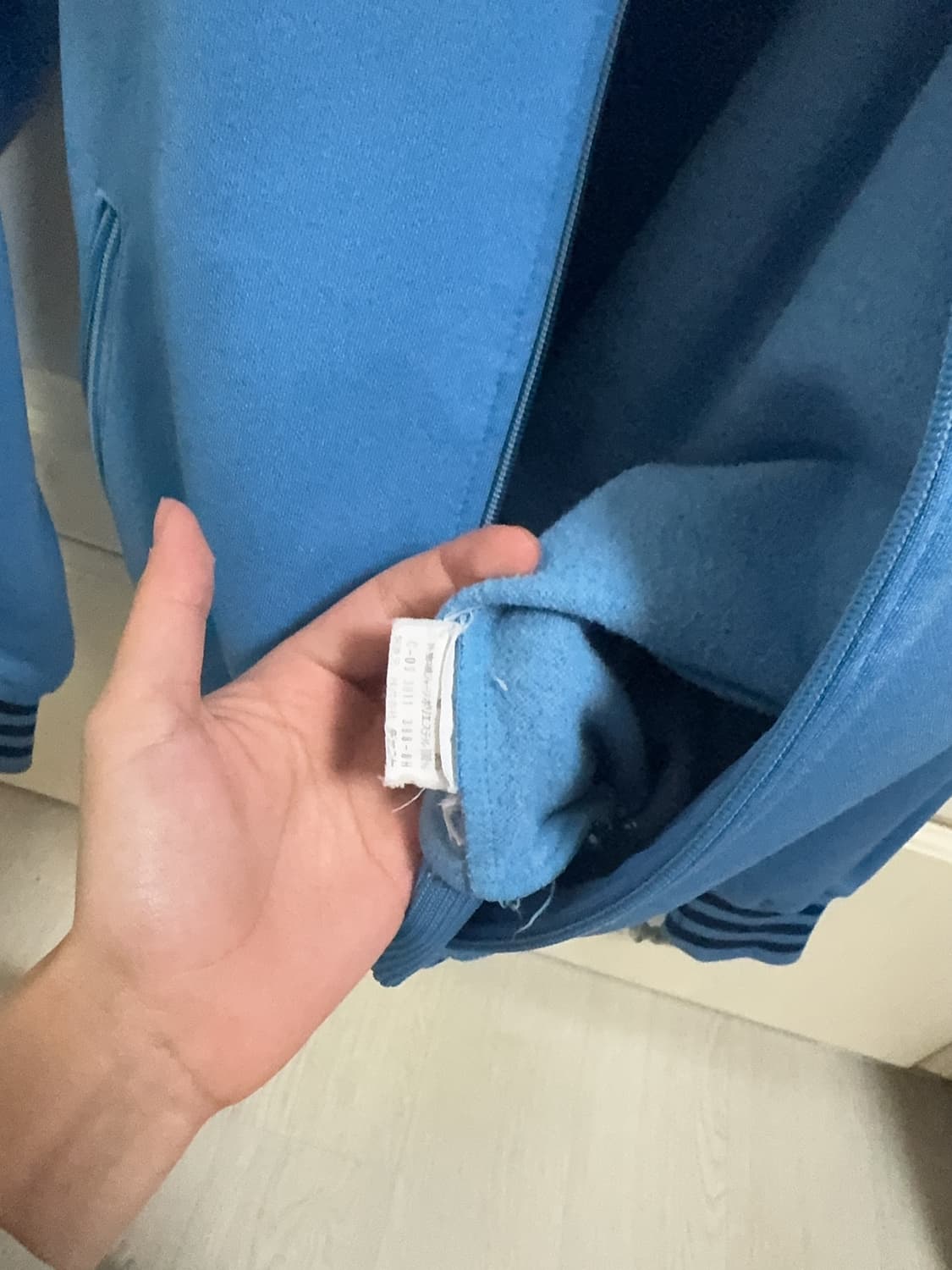 일본 빈티지 아디다스 80s 서독제 스카이블루 하늘색 네이비 트랙탑 져지 상품이미지4