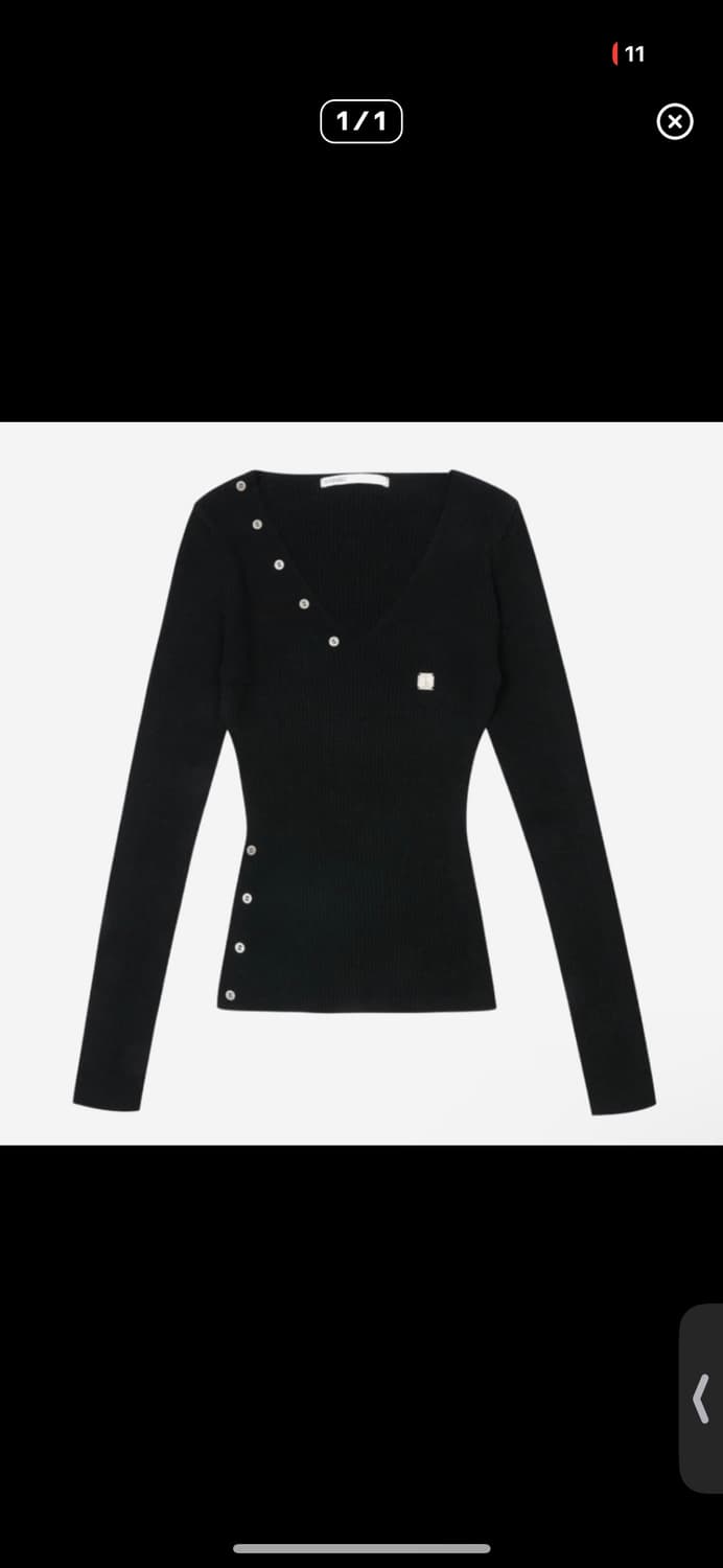 보헴서 슬릿 버튼 브이넥 슬릿니트 상품이미지1