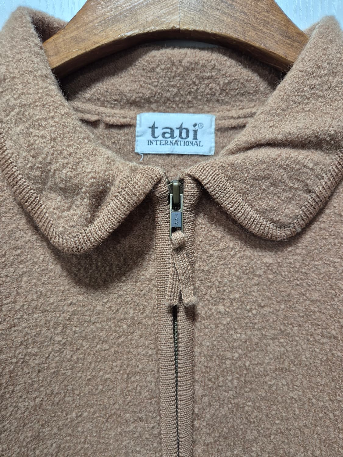 (세일)VTG. tabi 타비 브라운 압축울 집업 자켓 상품이미지7