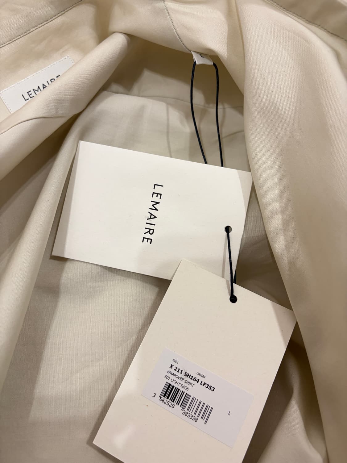 (새상품)lemaire 르메르 랩오버 셔츠  50 상품이미지2