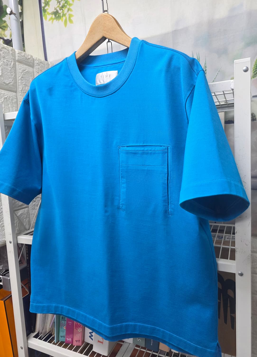 타임 옴므 남성 반팔티 105 라운드넥 블루 MM77 상품이미지2