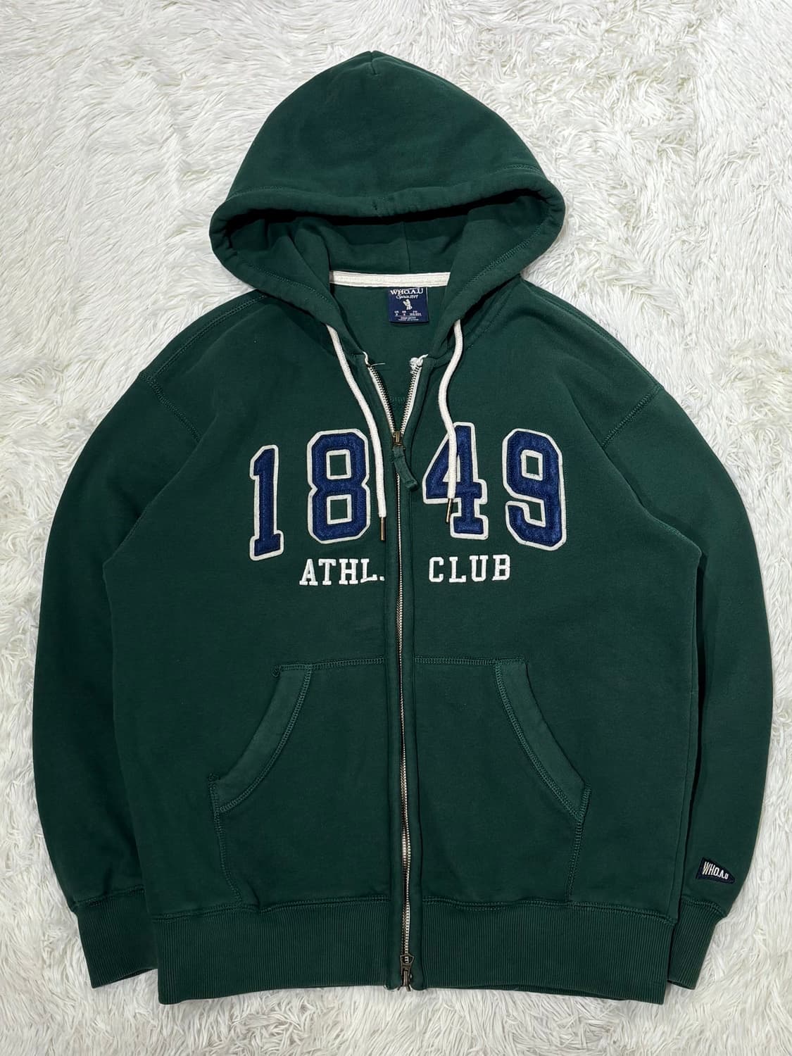 후아유 빅로고 그린 투웨이 후드집업 상품이미지4