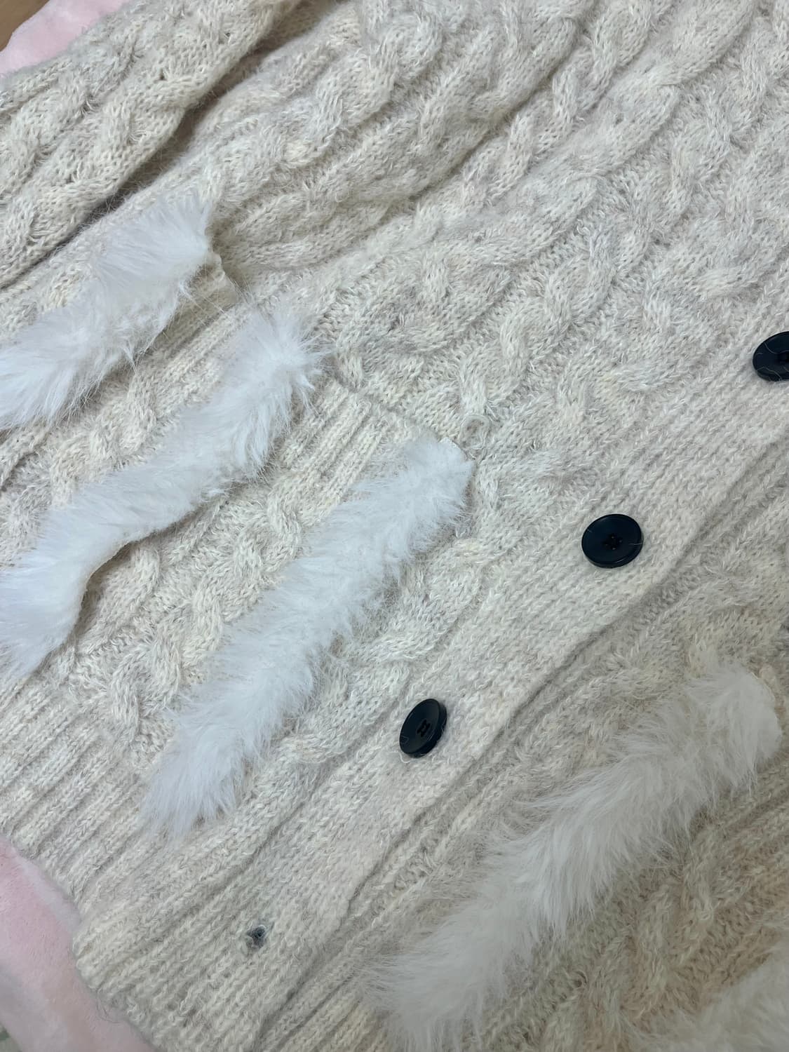 달천깔 모리걸 사와코 히메갸루 베이지 니트 가디건 상품이미지2