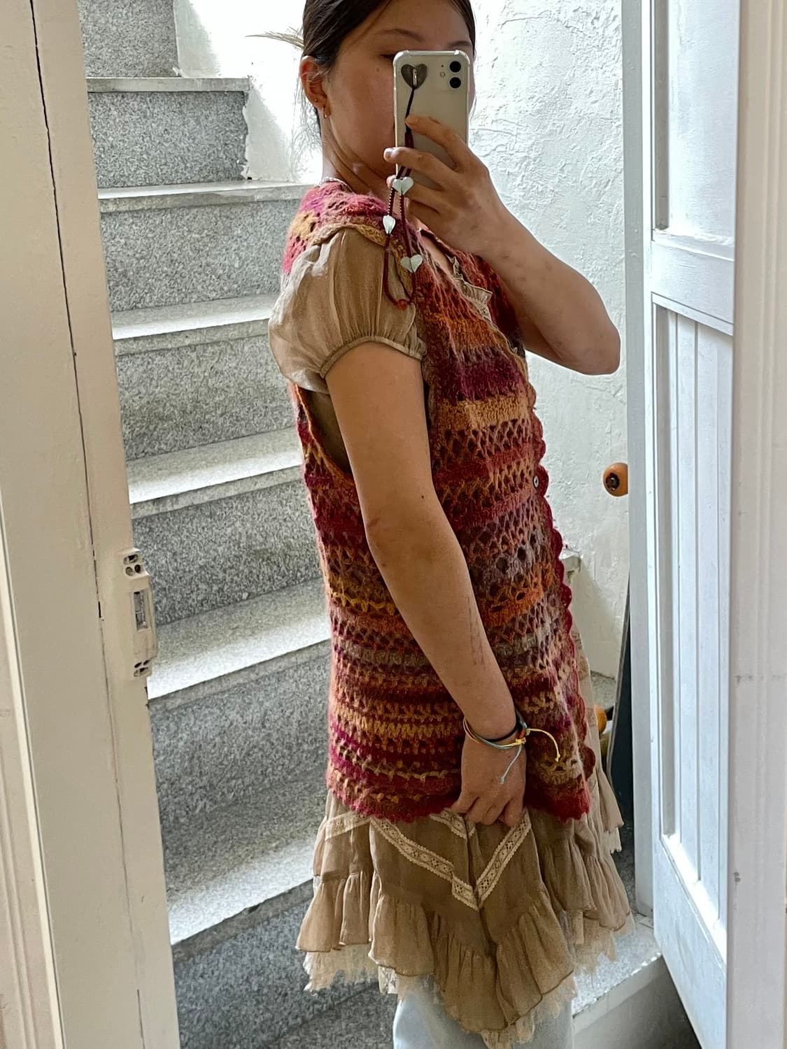 VTG crochet knit vest 상품이미지3