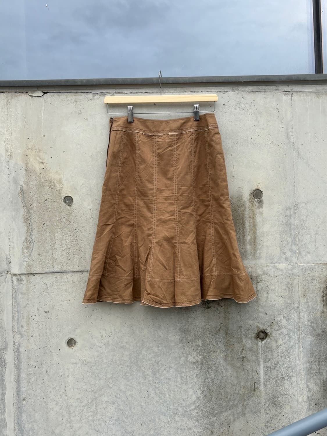 Brown Stitch Skirt 상품이미지2