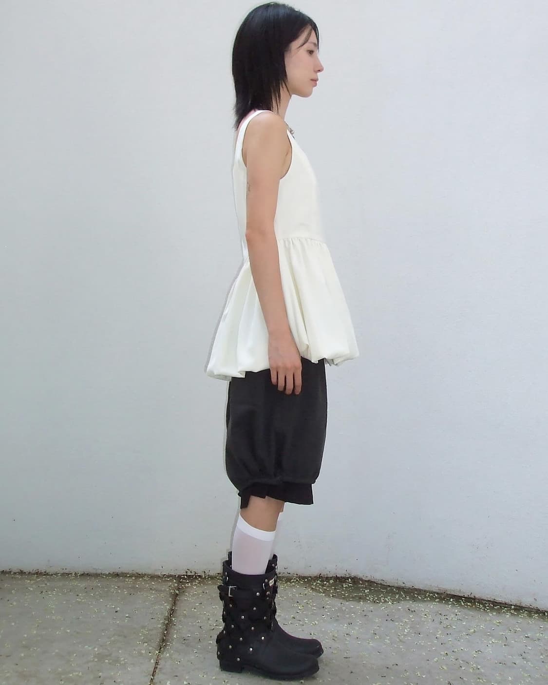 Gyeong 미니 퍼프 드레스 크림 상품이미지2