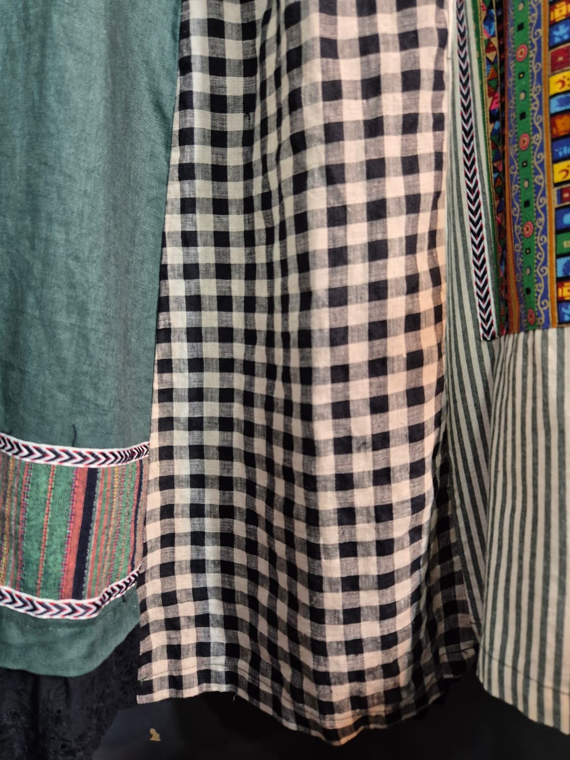 린넨 패치워크 롱 스커트 허리단면 41 33 34 35인치 가능 상품이미지7