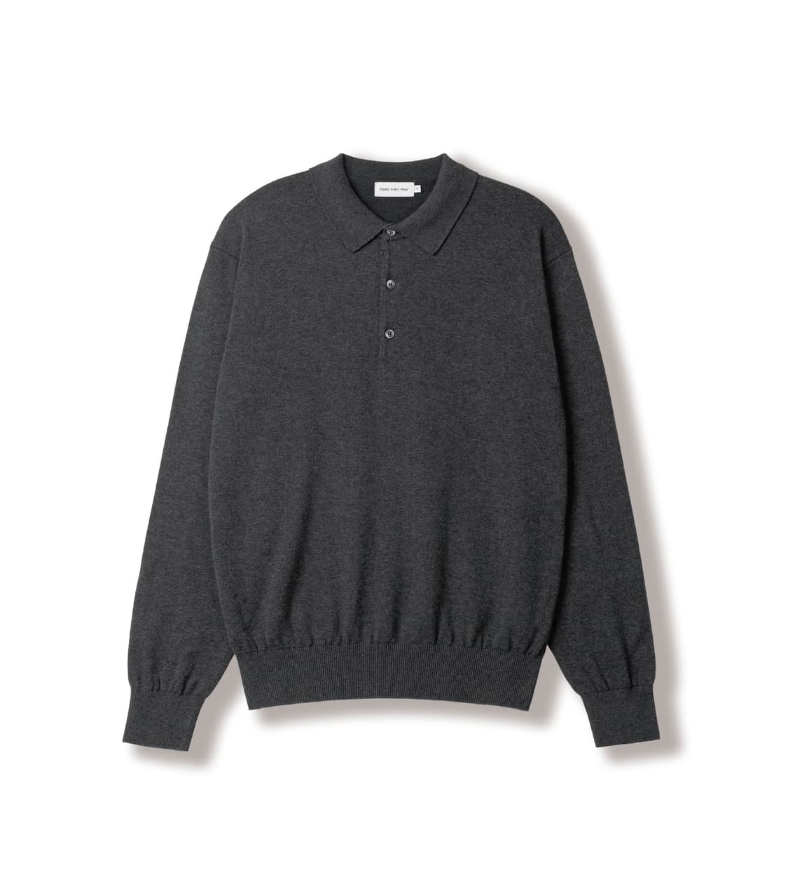 스테디에브리웨어 sew 3버튼 코튼 칼라 니트 다크그레이 멜란지 3사이즈 상품이미지1