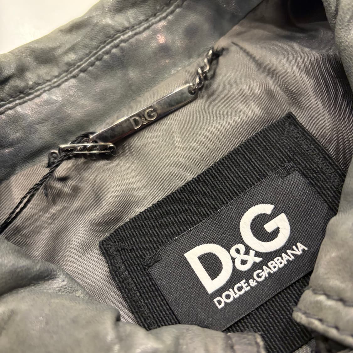 [42] 돌체앤가바나 D&G 빈티지 워싱 레더 자켓 B882 상품이미지4