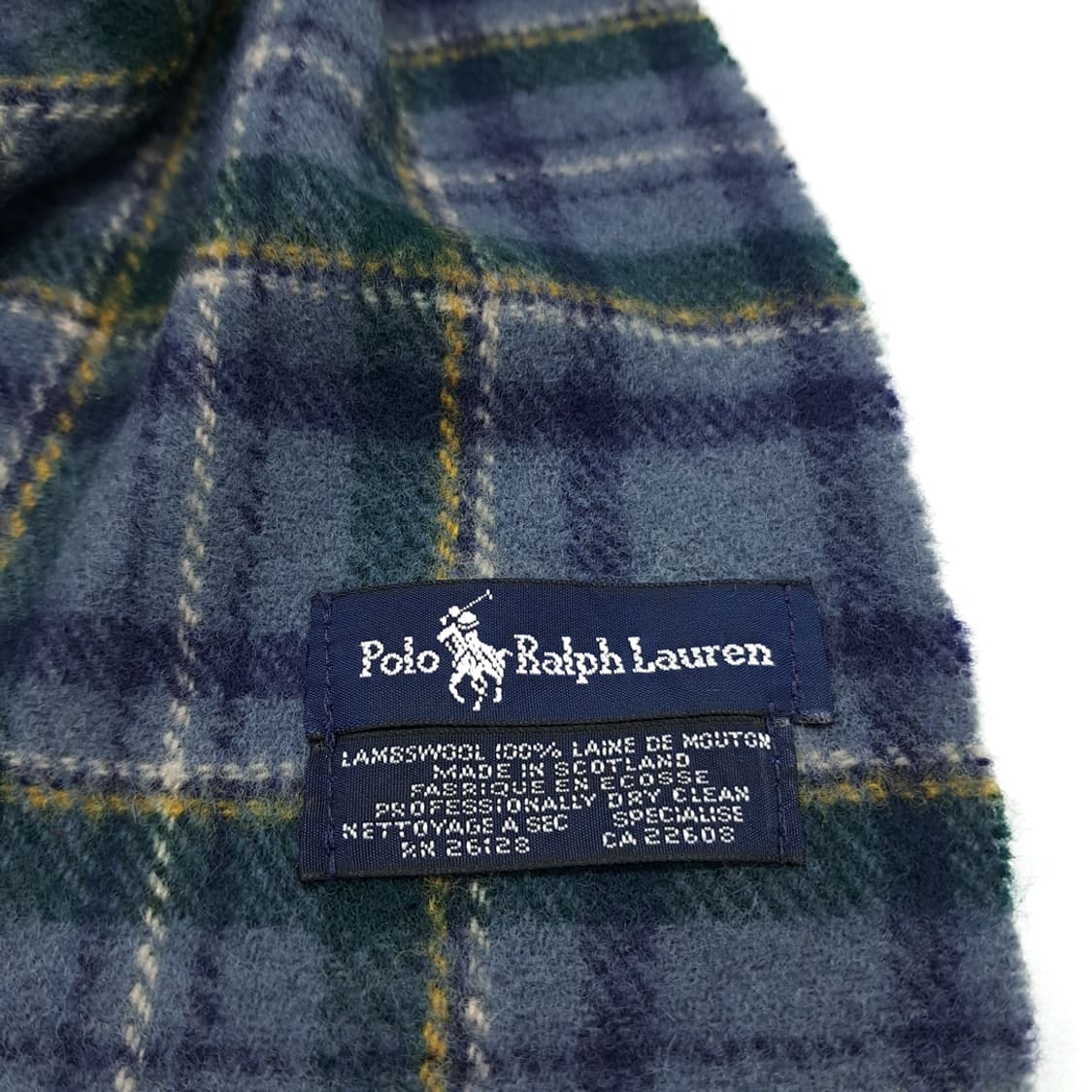 MX253 폴로 랄프로렌 그린네이비 타탄체크 램스울 목도리 머플러 상품이미지5