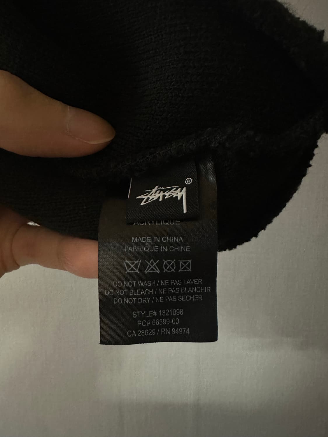 스투시 자카드 스트라이프 스컬캡 비니 블랙 상품이미지4