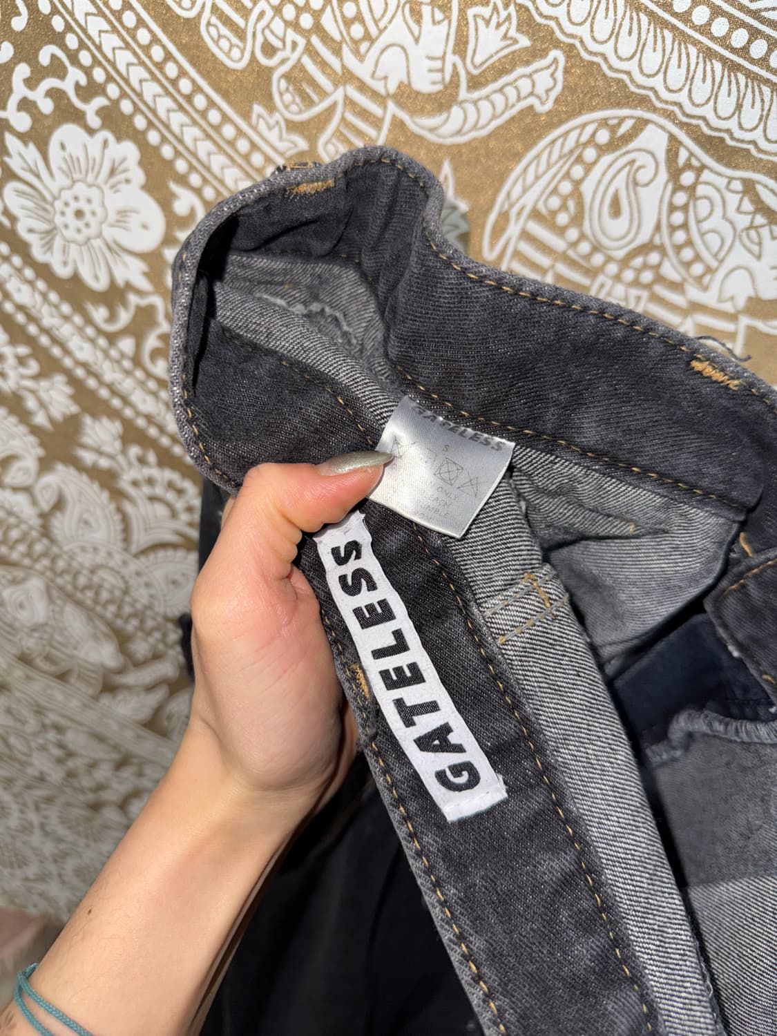 gateless 절개 디테일 흑청 데님팬츠 상품이미지7