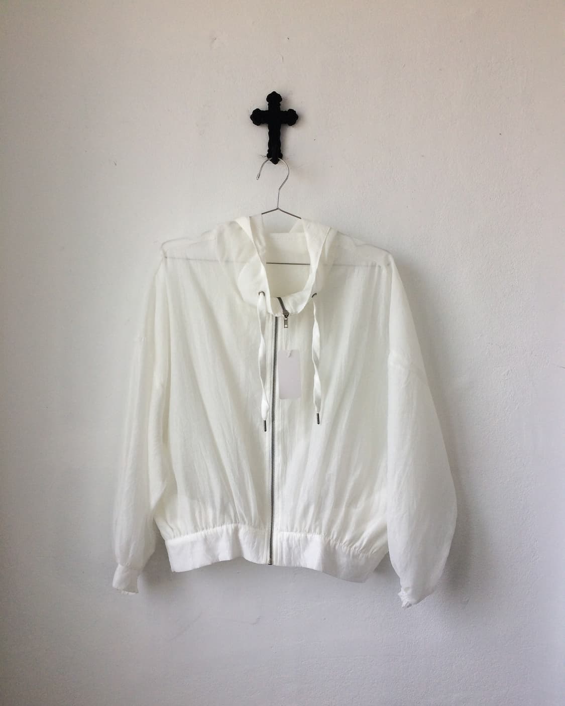 High neck see through hood zip up 상품이미지2