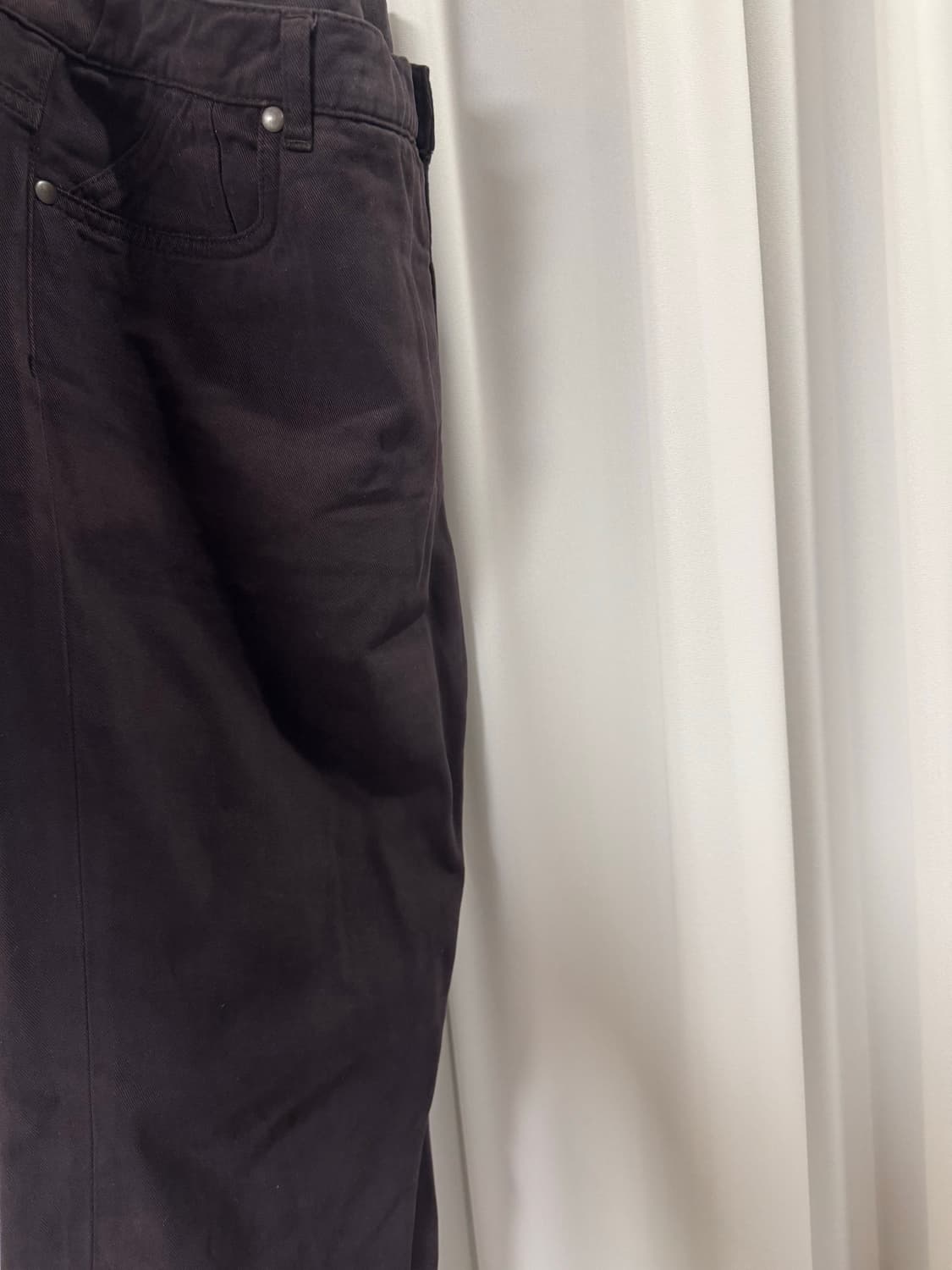 [50] 프랑스구매 마르지엘라 버건디 코튼 캐시미어 슬림팬츠 상품이미지8