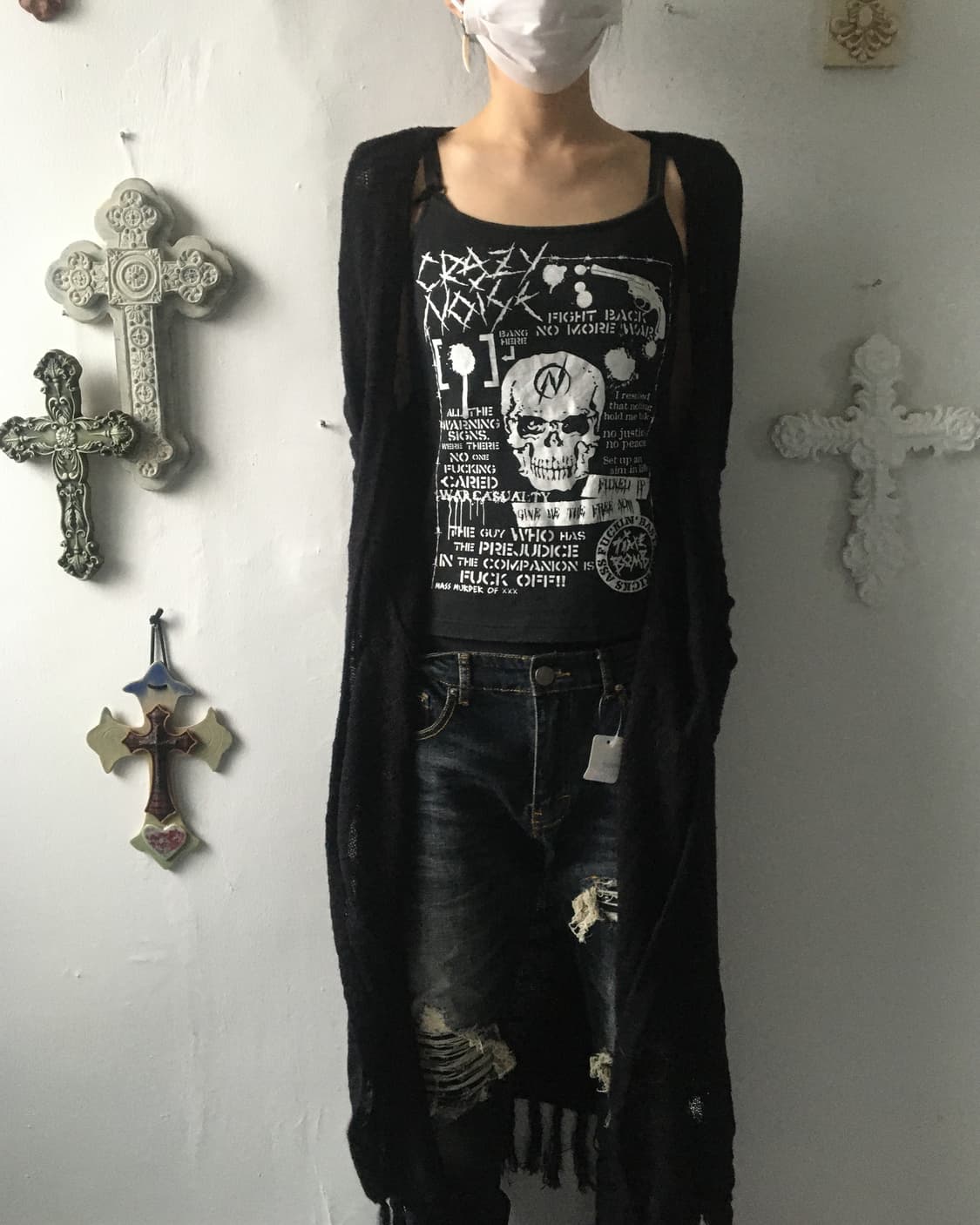 Fringe point open knit cardigan 상품이미지7