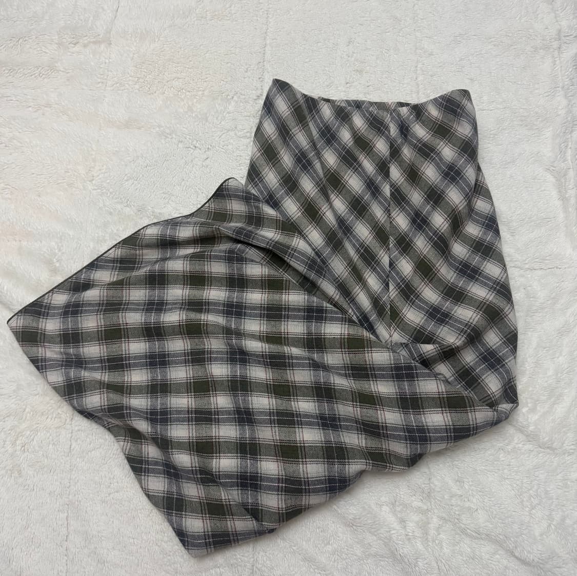 알크미 드레이프 체크 롱 스커트 상품이미지4