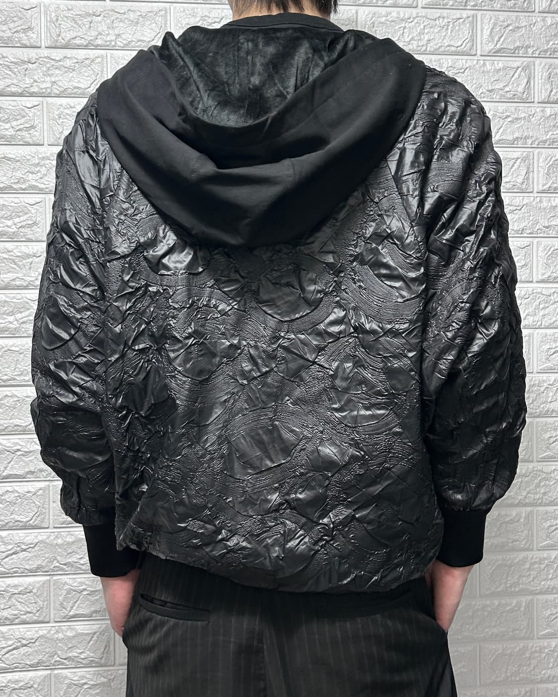 크랙 텍스쳐 후디드 자켓 상품이미지4