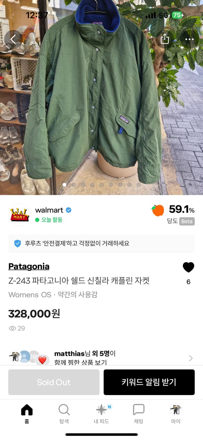 [구매]Z-243 파타고니아 쉘드 신칠라 캐플린 자켓 상품이미지1