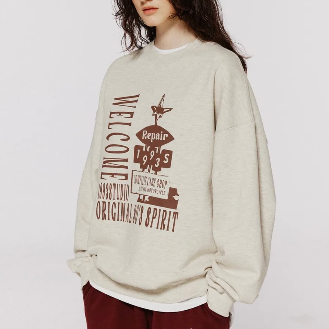 1993스튜디오 웰컴 리페어 맨투맨 남녀공용 m 상품이미지1