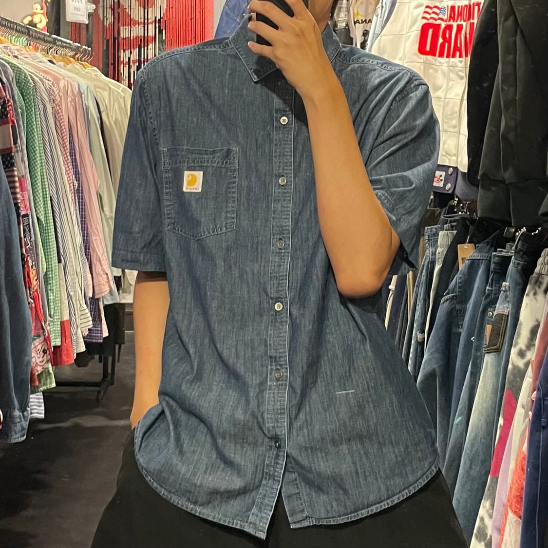 [IM] carhartt 칼하트 진청 데님 반팔셔츠 상품이미지1