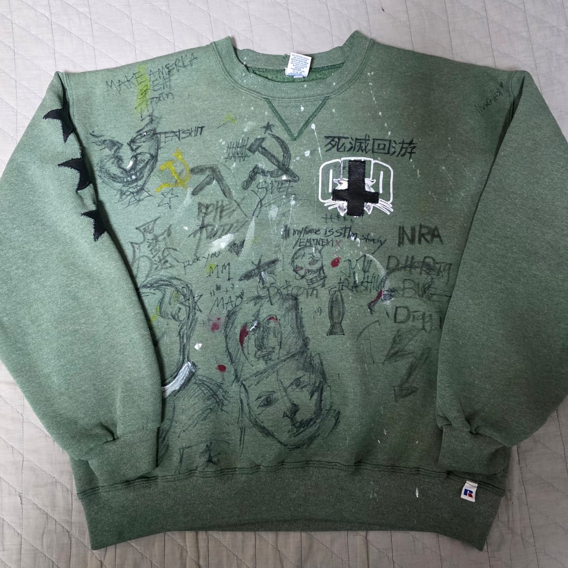 [XL] 90s REFOMED 러셀 애슬레틱 스웻 그린 트래쉬드 2 상품이미지1