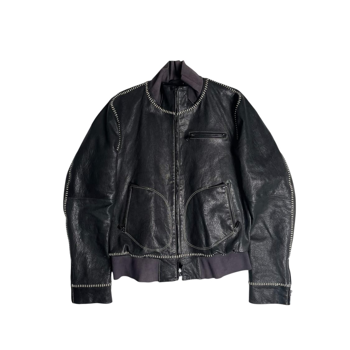 Emporio armani 소가죽 야구공 스티치 자켓 상품이미지1