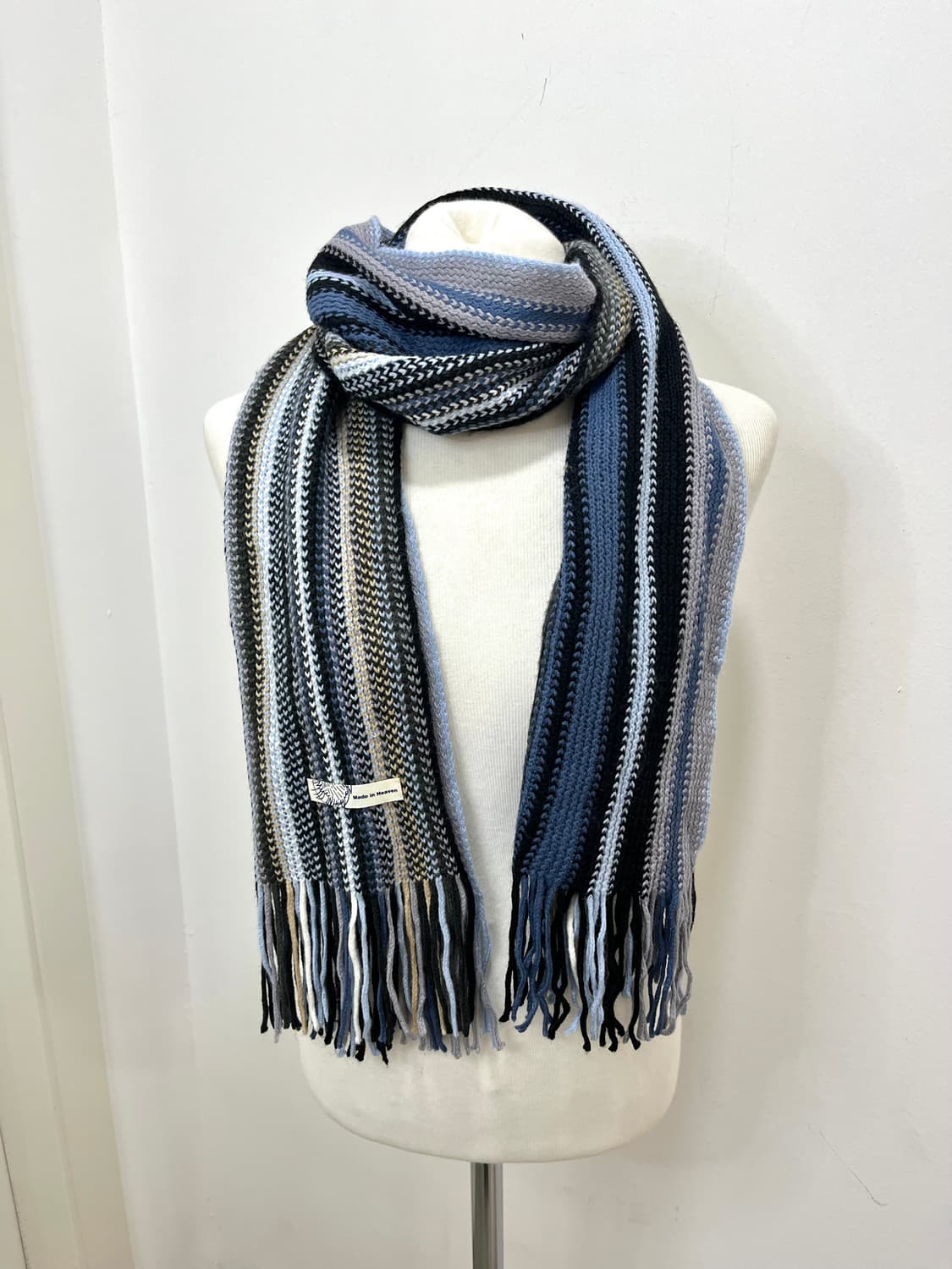 일본 빈티지 모리걸 소라맛 스트라이프 머플러 상품이미지1