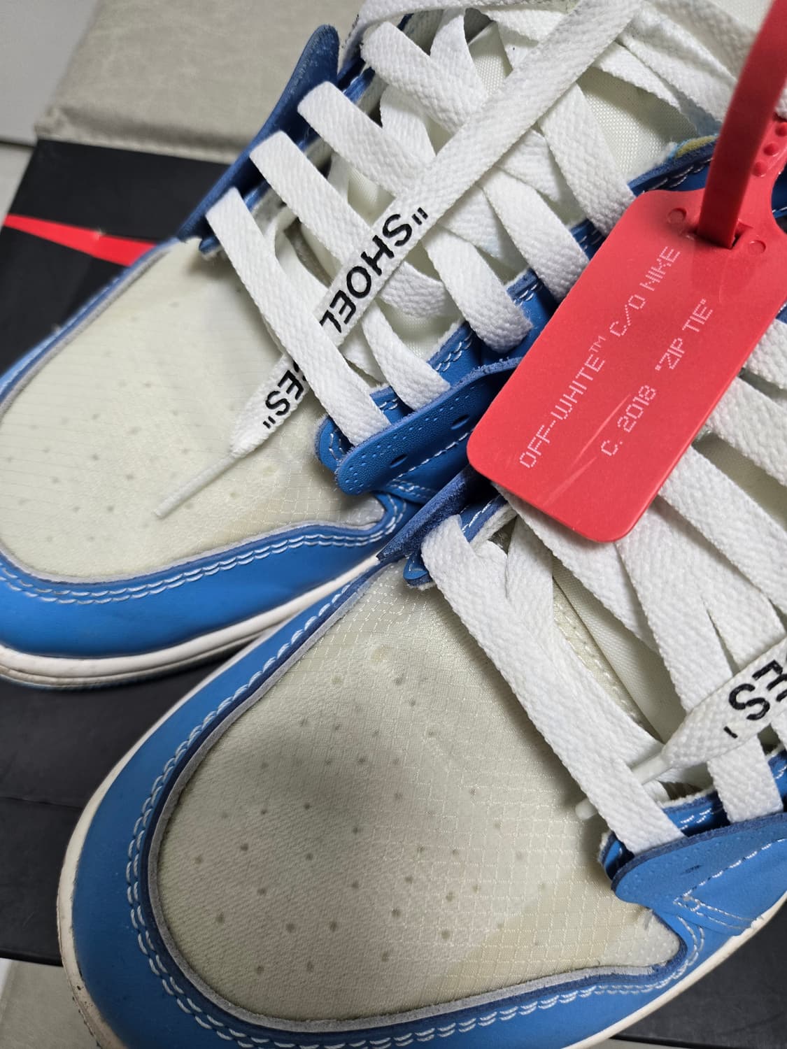 [300]나이키 x 오프화이트 에어조던1 UNC 블루 풀박스 상품이미지7