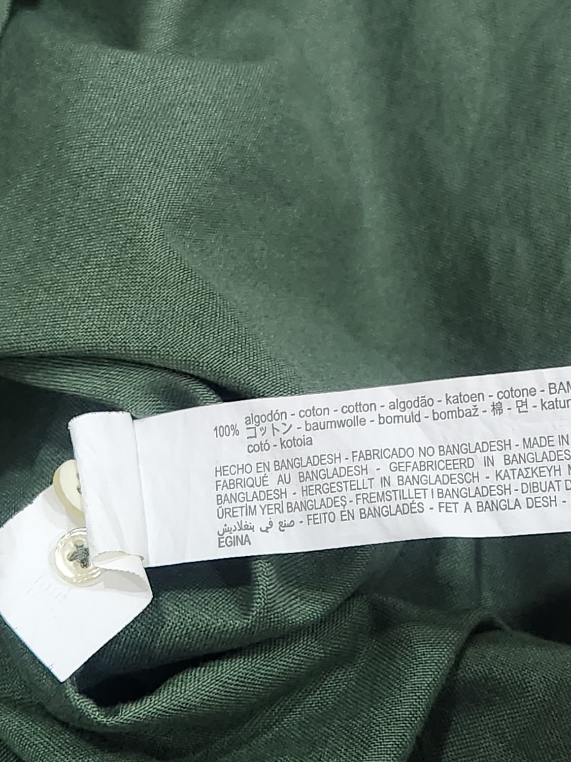 [L] 자라 릴렉스핏 차이나 카라 셔츠 진녹색 남성 L 상품이미지6
